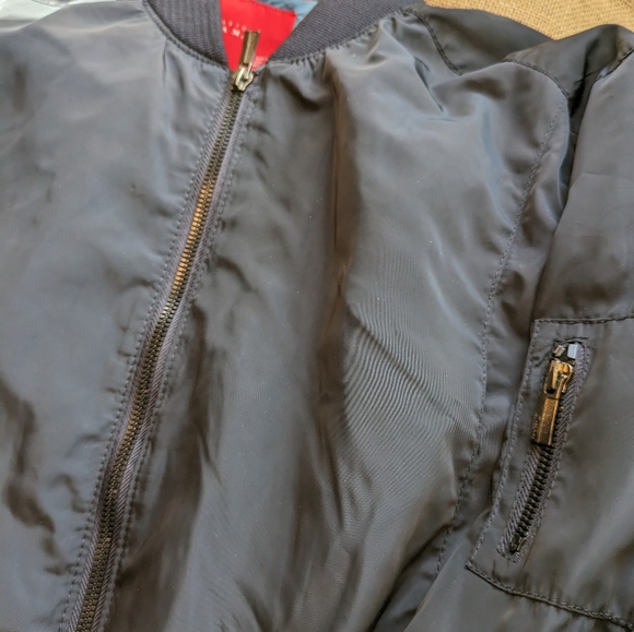 Zara Jacket Mens Blue Bomber Full Zip - Picture 3 of 9